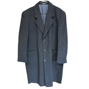 Di SILVER Men's Size XL Cashmere & Wool Blend Full Length Overcoat Charcoal